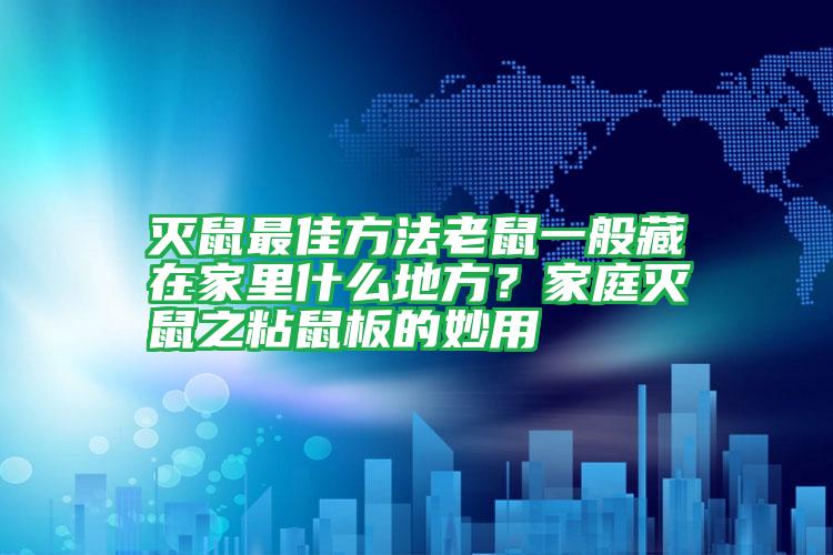 滅鼠最佳方法老鼠一般藏在家里什么地方？家庭滅鼠之粘鼠板的妙用