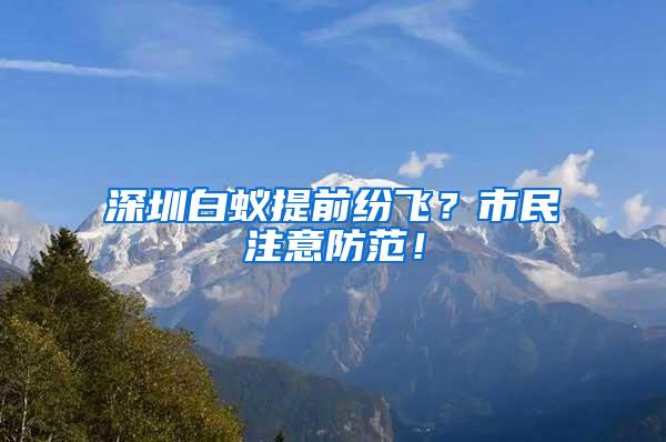 深圳白蟻提前紛飛？市民注意防范！